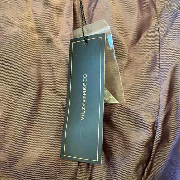 BCBGMAXAZRIA Leather Jacket Coat Purple Peplum Small - Picture 10 of 12